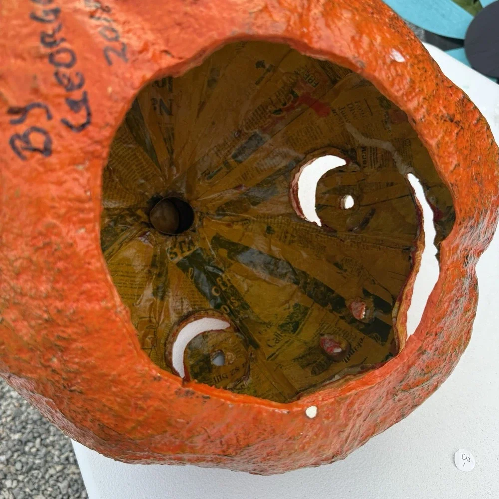 Large Halloween Paper Mache‎ Pulp Jack O Lantern Extra Large